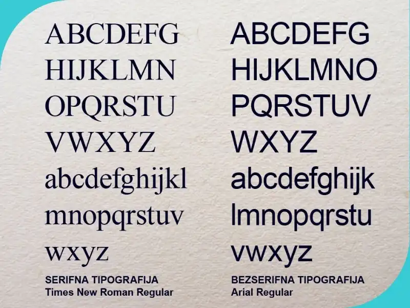 Difference basic classification serif and sans serif fonts