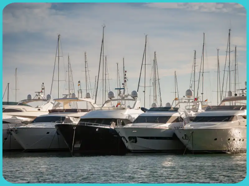 yachts in marina